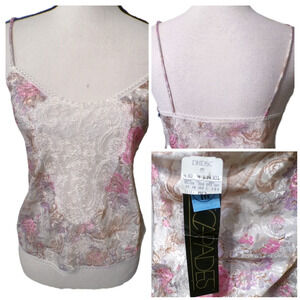 Vtg 80's Escapades‎ Cami M Floral Lace top Ethereal Coquette Fairy Cottage NWT
